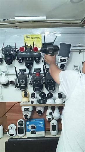 【Free Sim Card】V380Pro SMQ11 CCTV Camera 6MP 3 Lenses 3 Screens Outdoor Recommend Waterproof IP66 Smart with Audio and Speaker with Voice Wireless Wifi Connection 360° Home IP Security HD 1080P Night Vision with Alarm Sensor Memory SD