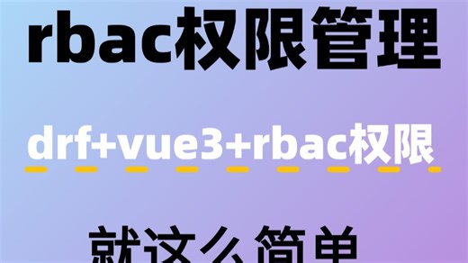 绝对是B站讲的最好的 drf vue3 rbac权限教程天花板