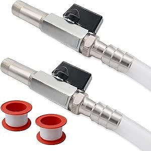 New 951-10517A 751-10517A Oil Drain Valve with Tube Replacement fit MTD 751-10517A 125-508 532428287 181654 428287 Fits for MTD Cub Cadet Lawn Mowers, Material Stainless Steel （2pcs）