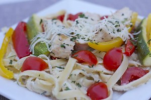Chicken Vegetable Fettuccine Alfredo Recipe