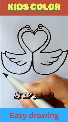 how to draw a swan step by step!#How to draw a heart swan?#how to draw a swan youtube