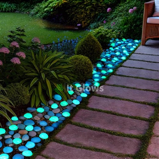 Glow in the Dark Garden Pebbles: Eco-friendly Landscaping Stones - Etsy