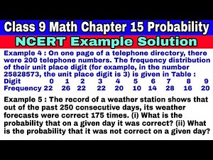 Class 9 NCERT Example 4 | Example 5 | Probability | NCERT | CBSE | Math | Chapter 15