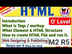 Introduction to HTML* | HTML Basics O level| html tutorial for beginners in HIND I O Level Classes