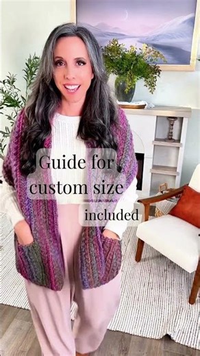 Wheat Stitch Pocket Shawl Crochet Pattern