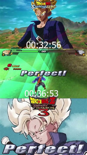 FUTURE TRUNKS SSJ BT3 VS SZ #perfect #dbz #pro #sparkingzero #budokaitenkaichi3 #mods #comparison