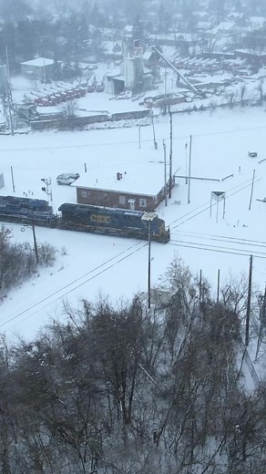 4.3K views · 129 reactions | CSX L313 making their way north through the snow. #reels #reelsfb #train #drone #asmr #winter #snow #railroad #railway #cold | Craig Hensley Photography | Facebook