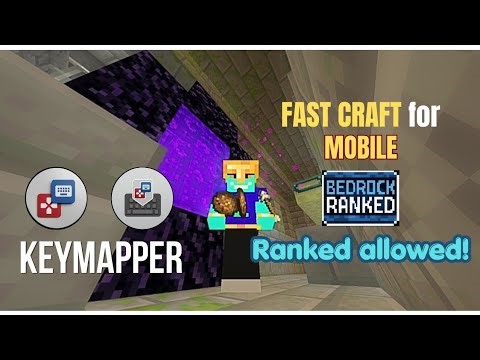 How to FAST CRAFT & Q-DROP in MCBE Ranked MOBILE! (Keymapper)