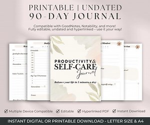 Self-care & Productivity Planner PDF | Daily, Weekly, Monthly Journal | Habit Tracker, Mental Health Workbook | Printable A4 and A5 - Etsy Australia