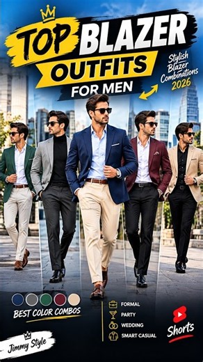 Top 5 Blazer Combinations for Men 👔 | Men's Fashion #shorts #blazer