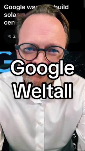 Googles KI verlässt den Planeten. Weltraum-Rechenzentren ☀️ #Google plant, #KI #Rechenzentren in den #Weltraum zu verlagern, um sie dauerhaft mit ##Solarenergiezu betreiben. Projekt Suncatcher 🚀 Die Chips sollen auf Satelliten mit Tensor Processing Units laufen, die in niedriger Erdumlaufbahn konstant Sonnenlicht erhalten. Energievorteil 🌍 Im All steht bis zu achtmal mehr Solarenergie zur Verfügung als bei Solarpanels auf der Erde, was den CO₂-Fußabdruck senken könnte. Start 2027 🛰️ Erste Tes