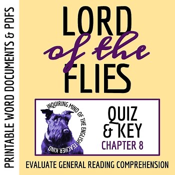 Lord of the Flies Chapter 8 Quiz and Answer Key | Guided Reading Worksheet