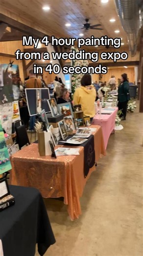 I had the most fun meeting all of the sweetest engaged couples and talented vendors at the Wedding Expo 🥂 I painted the event live and got to share all of my favorite painting experiences with them🥰 Ask me all of your questions about live wedding painting 🎨👩🏻‍🎨⬇️ 📸 the most talented, kindest Taylored to You Photography Thank you Ivory & Rust, LLC for coordinating this event and The Barn at White Pine Acres for hosting us🫶🏼 #mkmfinearts #liveweddingpainting #liveweddingpainter #2026bride