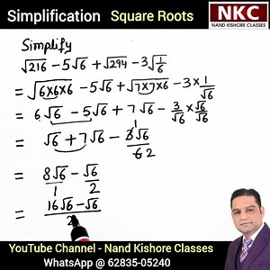 14K views · 756 reactions | Simplification - Square Roots | Maths Solutions by Nand Kishore | Facebook