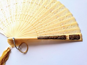Vintage Carved Celluloid Hand Fan: Asian Collectible Made in Hong Kong - Etsy UK