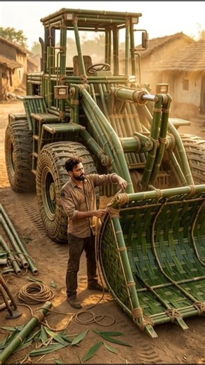I Built a Giant Bamboo Wheel Loader! 😳 | Handmade Village Loader