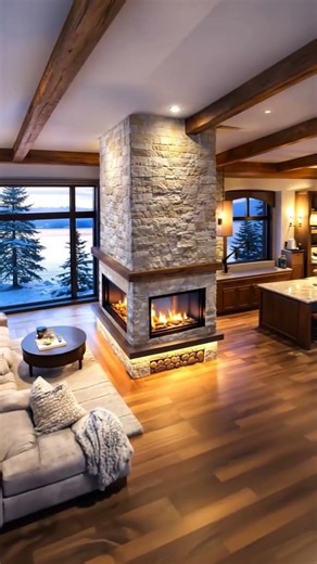 Modern Double Sided Gas Fireplace | Behind the Build