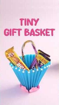 Tiny Gift Basket 🎁 | DIY Mini Gift Basket | Cute Handmade Craft #Shorts