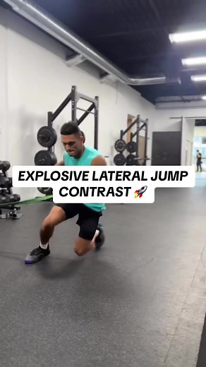 🔥 Explosive Lateral Jump Contrast Training to Increase your Athletic Performance! ✅ Complete 3 Sets x 3 to 5 Reps! Do each movement one after the other with minimal rest! Once completed both sides rest 3 minutes between sets! ⁣ ⁣ 📶A1.) Band Resisted Lateral Push is a fantastic movement that increases SL explosive power!⁣ 📶A2.) Lateral Push to SL Tuck Jump is a super explosive movement that also develops overall body control for elite athleticism! ⁣ 📝 These two moves added together back to ba