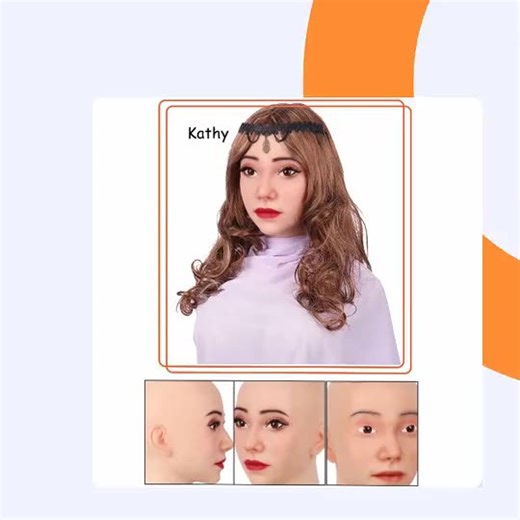 Realistic Female Mask for Beautiful Girl Cosplay Drag Queen Crossdresser Breast Form Real Human Silicone Makeup Mask for Party