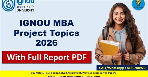 IGNOU MBA Project Topics 2026 with Full Report PDF