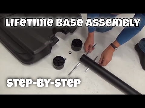 Lifetime Telescoping Pole to Base Assembly for Portable Basketball System