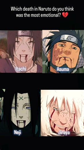 which one very emotional death? #anime #music #song #trending #naruto #edit #itachi #jiraiya