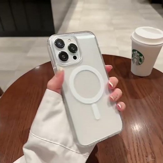 Coque MagSafe en Silicone et Acrylique pour iPhone, Étui MagSafe Origin