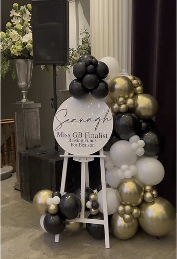 Set up for the stunning Miss GB Finalist 🤍 Venues like this make my job 10x better 😍 #fyp #balloonartist #balloonsscotland #balloondecorators #balloontiktok #balloonslanarkshire #glasgow