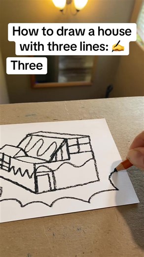 How to draw a house with three lines ✍️ | Draw