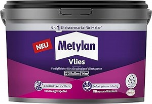 Metylan Vlies Fertigkleister, feuchtigkeitsbeständiger Tapetenkleister für Vliestapeten, Kleister zum einfachen Tapezieren, 1x3kg