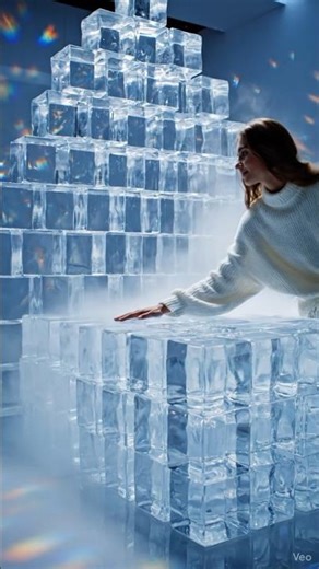 Ultra Realistic Ice Cube Bed in 8K | Frosted Crystal Bedroom Concept | ASMR GLASS CUTTING