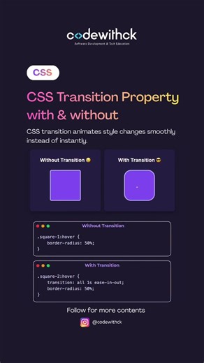 CSS Transition Property with and without | CSS Turorial | #css