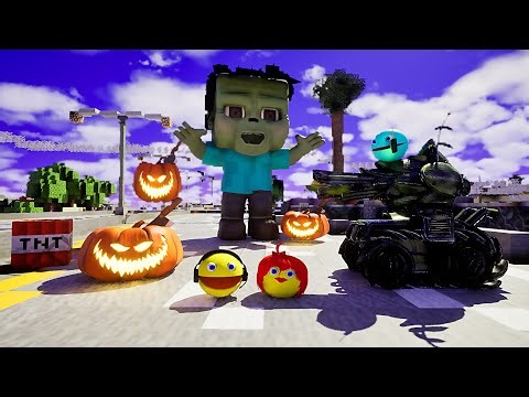 PACMAN into the MINECRAFT WORLD #monsterpacman #pacman3d #zombie #minecraft