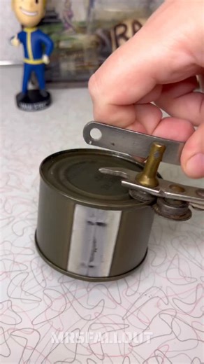 Mrs.Fallout👩‍🔧 on Instagram: "Opening & trying 50 year old can of Survival Chocolate Fudge Candy from a Fallout Shelter!☢️ Although it looked pretty decent it was not pleasant 😂 Do not recommend☢️ #fudge #fallout #falloutshrlter #rationcan #falloutfood #survivalfood #falloutshelter #radaway #mrsfallout #falloutcollector #falloutcommunity #falloutcollection #falloutcollections #gamer #gamergirl #videogames #cannedfood #videogamecollection #videogamecollector #wasteland #wa