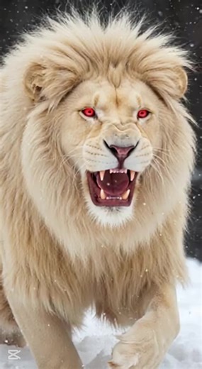 Albino Lion Roar Live Wallpaper in Frozen Wilderness