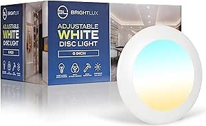 24 Pack 6 Inch Flush Mount Ceiling Light, Recessed Lighting, LED Disk Lights, Low Profile Surface Mount Light, Dimmable, 2700K/3000K/3500K/4000K/5000K Selectable, 15W, 1000LM, 5 in 1 Can Light, ETL