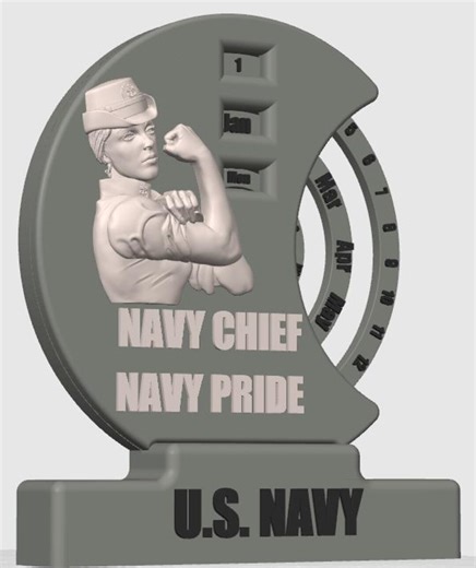 Navy Chief Petty Officer (CPO/E7/E8/E9) Female, United States Navy-perpetual Calendar Stand 3D Print **digital Files OBJ/STL** - Etsy Canada