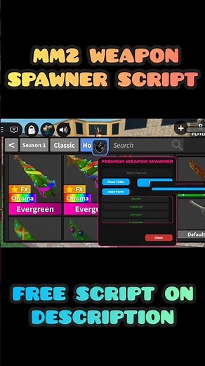 [NEW👑] MM2 WEAPON SPAWNER SCRIPT #mm2 #roblox #murdermystery2