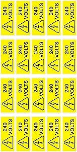 Small Yellow and Black 240 Volts Danger Label Sticker Decal Shock Electrocution ANSI Made in Texas 20pcs 2.750" x 1.120"