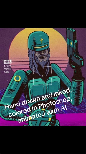 The original drawing of Jesucristo Robocop #handdrawn #digitalcolor #iaanimation #webserie #jesucristorobocop