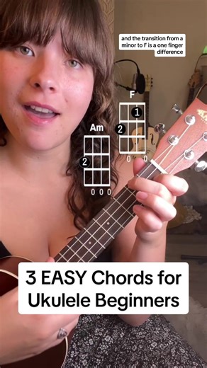 Ukulele beginners👉🏼 Wondering where to start? Here are three chords on the uke that are GREAT for beginners! ✨C and Am only require one finger each to play! ✨ The transition from Am to F is only a one finger difference! ✨ All three chords sound great together played in any order! 🫶🏼 Follow for guitar/ukulele lessons and tips! ✨ Book online lessons with me! karlysummers.com/guitarwithkarly #guitar #guitarist #guitarplayer #guitarlife #guitarlove #guitarlover #guitarlessons #guitarworld #guita