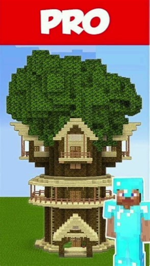 Minecraft NOOB vs PRO vs GOD: Jungle Tree House Build Challenge in Minecraft Animation