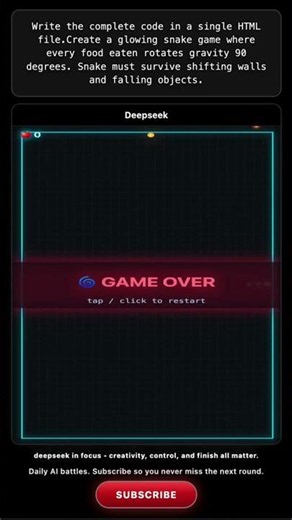 ChatGPT vs Gemini vs DeepSeek vs Kimi: Gravity Snake #aicoding #chatgpt