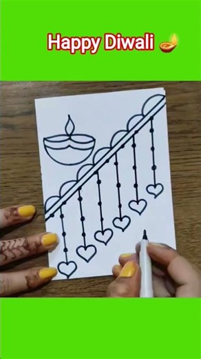 Happy Diwali Greetings Card Making #shorts #drawing #diwali #arts