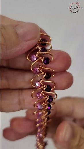 Cute and easy beaded chain bracelet for beginners #wirejewelry #shortsvideo #diy #handmade