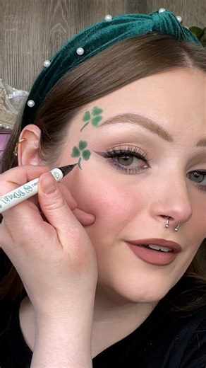 ColourPop Cosmetics on Instagram: "@breyonnafaye giving us this easy shamrock makeup tutorial using our Just My Luck Shadow Palette and BFF Liquid Liners in shades, 'The Hills' and 'Graceland'! 🍀✨💚 Drop a comment if you'd recreate this look! 🌿✨ Grab the cutest 9-pan green palette now at colourpop.com and @TargetStyle! 🛍️"