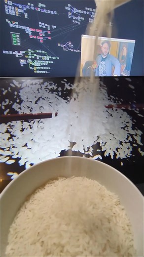 Dan Molnar on Instagram: "Finally, rice 🍚 in @touchdesigner! Follow for more rice content and let me know if you'd like a breakdown/tutorial/project file of this project! POPs, POPx from @_mini_uv for chopstick action, MediaPipe from @blankensmithing @domscott.art for fingers for chopsticks, T3D by @josefpelz for subtle steam, motion blur from @matterform.xyz, sound design in @bitwig (sampling rice) #touchdesigner #mediapipe #generativeart #foodart #newmediaart"