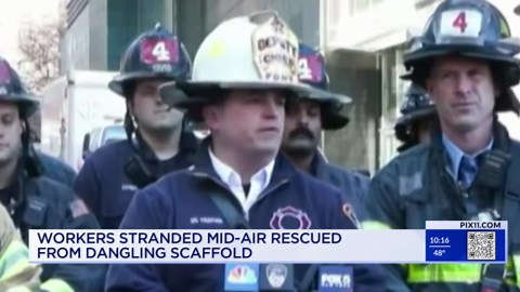 2 window washers rescued from 'spinning' scaffolding in Manhattan