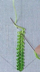 hand embroidery basic double chain stitch borderline design for beginners | Basic Embroidery ABC